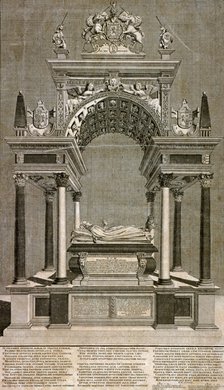 The monument to Mary, Queen of Scots in Westminster Abbey, London, 1742. Artist: James Cole