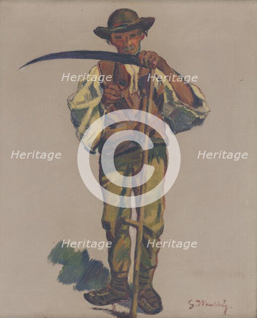 Mower, around 1935. Creator: Gustav Mally.