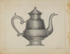 Pewter Teapot, 1935/1942. Creator: Karl Joubert.