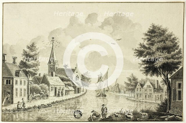 Old Dutch Town on Canal, after 1738. Creator: Unknown.