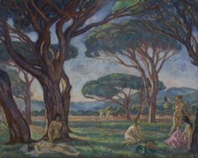 Landscape from Provence with Idyllic Scenes, 1912. Creator: Jozef Pankiewicz.