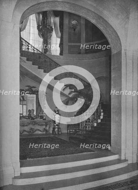 Stair hall, house of Mrs William Hayward, New York, 1922. Artist: Unknown.