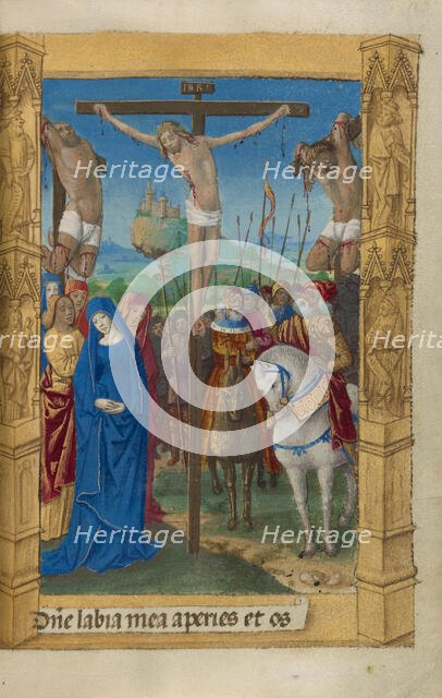The Crucifixion; Book of Hours, 1478. Creator: Master of Guillaume Lambert.