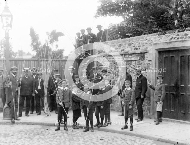 Beating the Bounds ceremony, Merton Street, Oxford, Oxfordshire, 1908 Artist: Henry Taunt