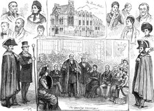 Jottings at the opening of the new Townhall at Hastings, 1881. Creator: W. P..