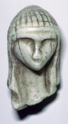 Paleolithic ivory female head. Artist: Unknown