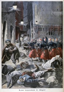 Anti-Jewish riots in Algiers, 1898.  Artist: F Meaulle