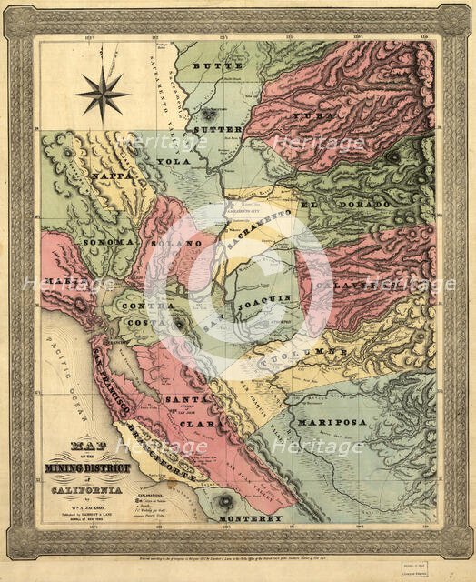 Map of the mining district of California, 1851. Creator: William A. Jackson.