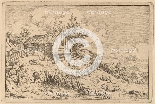 Man near Entry of a Ruinous Hedge, probably c. 1645/1656. Creator: Allart van Everdingen.