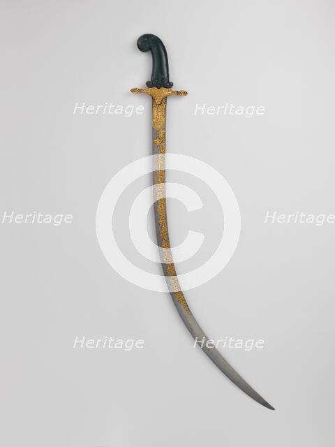 Saber, blade, possibly Iranian...Turkish...Indian..., 18th century. Creator: Unknown.