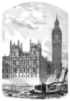 The Clock-Tower and Speaker's Residence, New Houses of Parliament, 1857. Creator: J. & A.W..