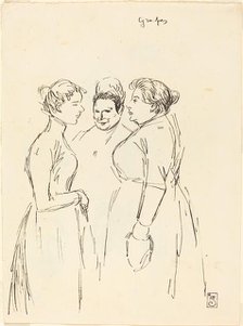 Gossiping Women, late 19th-early 20th century. Creator: Theophile Alexandre Steinlen.