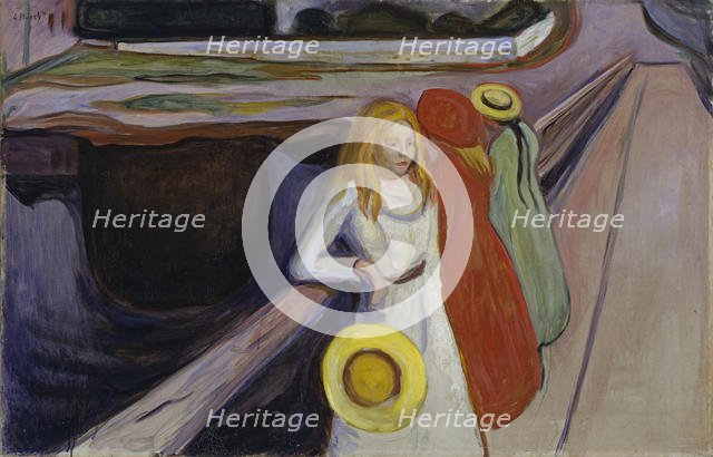 The Girls on the Bridge. Artist: Munch, Edvard (1863-1944)