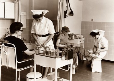 Thumbnail image of Rowntree surgery, Rowntree Factory, York, Yorkshire, 1965. Artist: Unknown