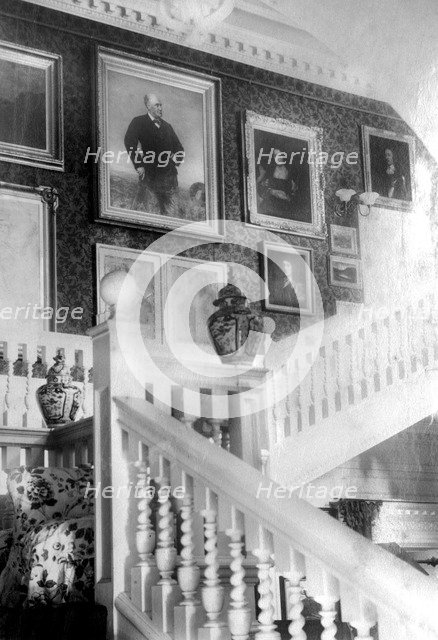 Staircase decorated with paintings, c1882. Artist: Unknown