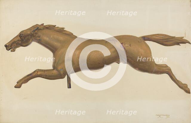 Galloping Horse Weather Vane, c. 1937. Creator: Chris Makrenos.