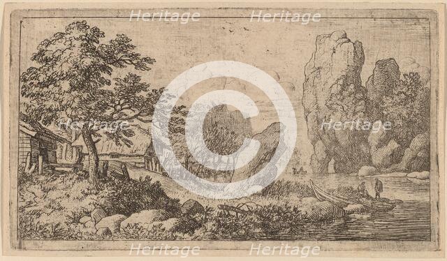 Pointed Boulder at the Bank of a River, probably c. 1645/1656. Creator: Allart van Everdingen.
