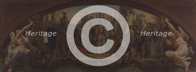 Sketch for the Denon pavilion at the Louvre: the four artistic ages of France..., c.1864. Creator: Charles Louis Lucien Muller.