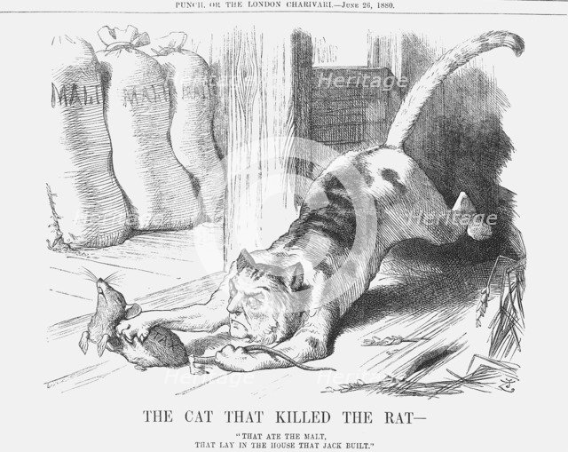 'The Cat that Killed the Rat', 1880.  Artist: Joseph Swain