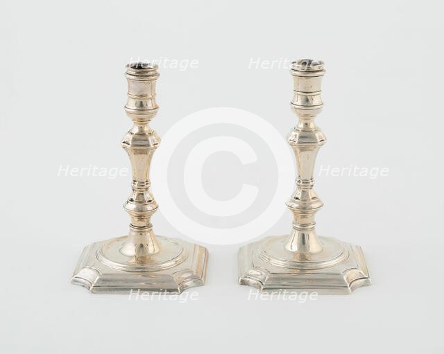 Pair of Taper Holders, England, 1723/24. Creator: Matthew Cooper.