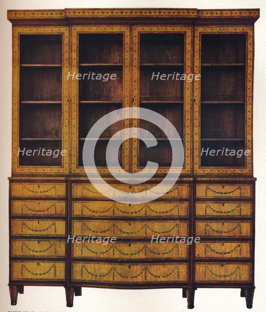 Sheraton Satinwood China Cabinet, 18th century, (1916). Artist: Thomas Sheraton Artist: Unknown