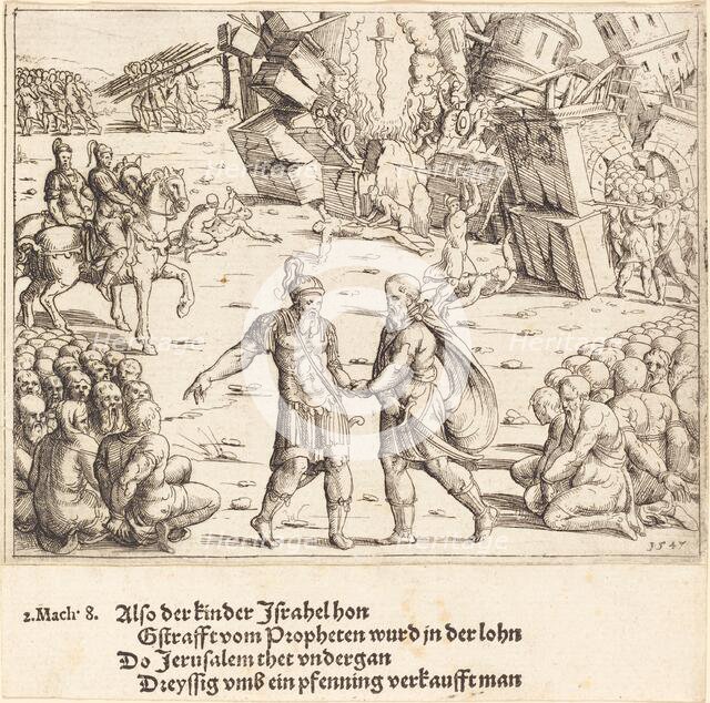 The Victory of Judas Maccabeus Over Niccanor, 1547. Creator: Augustin Hirschvogel.