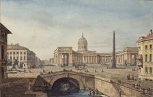 The Kazan Cathedral in Saint Petersburg, 1817. Artist: Vorobyev, Maxim Nikiphorovich (1787-1855)