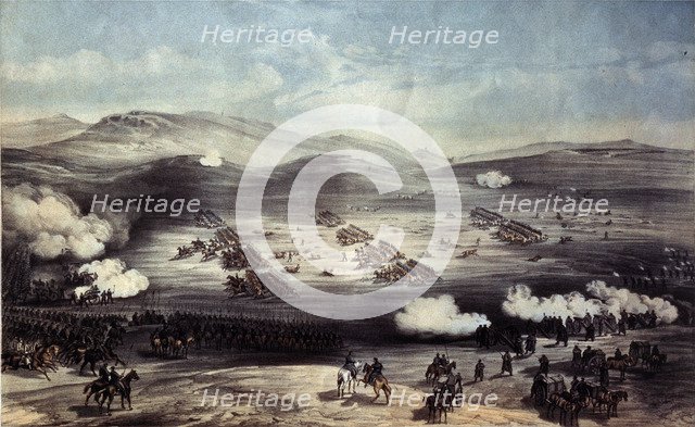 The Battle of Balaclava on October 25, 1854. The Charge of the Light Brigade. Artist: Simpson, William (1832-1898)