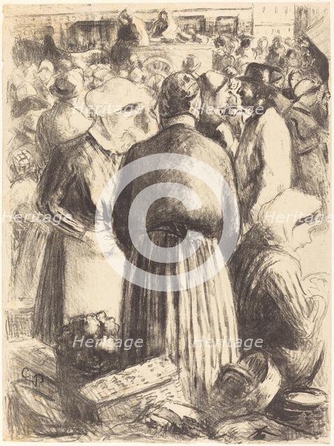 Market at Pontoise (Marche a Pontoise), c. 1895. Creator: Camille Pissarro.