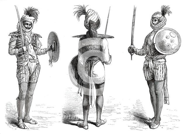 Sivadass, Naga of Niwayi, Jeypore; Naga of Jeypore; Sookadev Shekawatty, Oudeypore, 1876. Creator: Unknown.