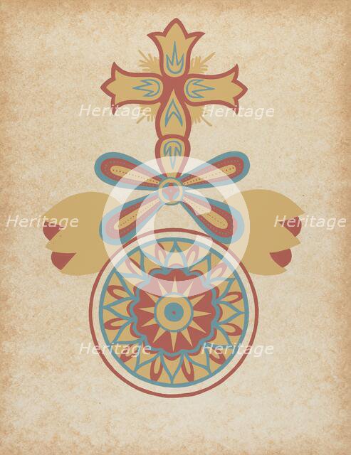 Santa Barbara Mission Doorway Design from the portfolio "Decorative Art...", 1935/1942. Creator: Unknown.