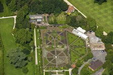 Aerial view of formal gardens at Sutton Park, Surrey, 2014. Artist: Damian Grady.