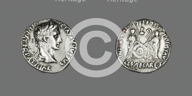 Denarius (Coin) Portraying Emperor Augustus, 2 BCE-4 CE. Creator: Unknown.