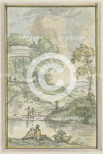 Landscape with round temple, 1752-1819. Creators: Juriaan Andriessen, Isaac de Moucheron.