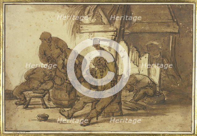 Bacchanal in the inn, before 1633-1635. Creator: Adriaen van Ostade.