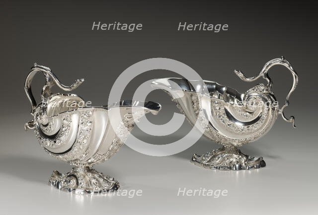 Pair Of Sauce Boats, 1746/47. Creator: Paul Crespin.