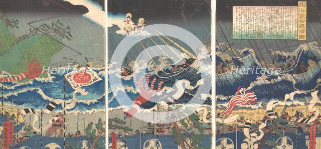 Warrior Scene, 19th century. Creator: Sadahide Utagawa.