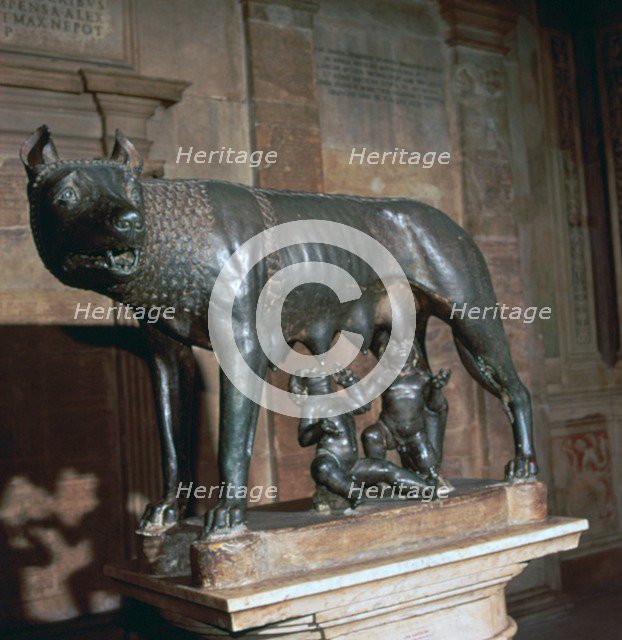 An Etruscan statue, The Capitoline Wolf. Artist: Unknown