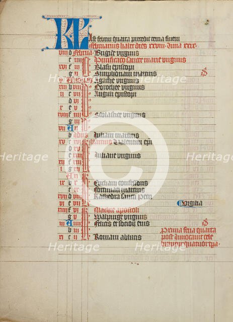 Calendar Page; Collegium Ducale, about 1420-1430. Creator: Unknown.