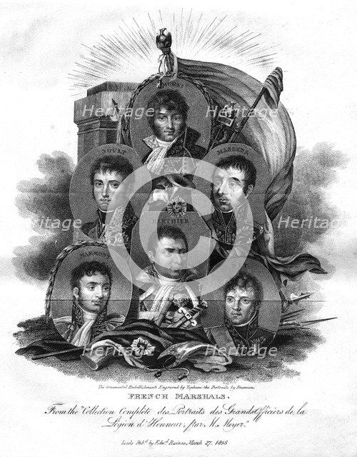 A selection of French marshals, 1815.Artist: Edward Topham
