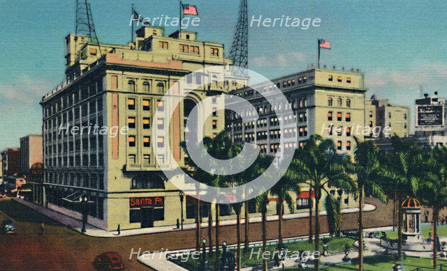 'U S. Grant Hotel and Plaza. San Diego, California', c1941. Artist: Unknown.