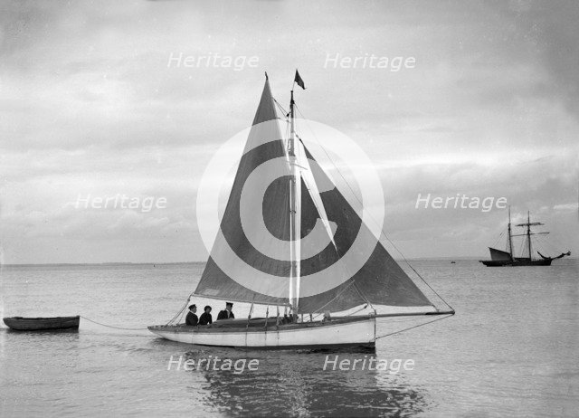 Cutter under sail, 1912. Creator: Kirk & Sons of Cowes.