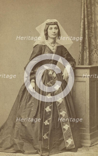 Full-length portrait of Georgian woman, facing slightly right, between 1870 and 1886. Creator: Unknown.