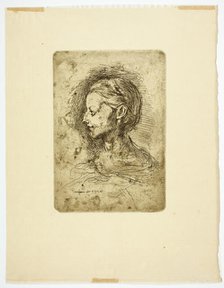 Female Head, 1860. Creator: Jean-Baptiste Carpeaux.