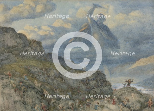 Thor and the Dwarves, 1878. Artist: Doyle, Richard (1824-1883)