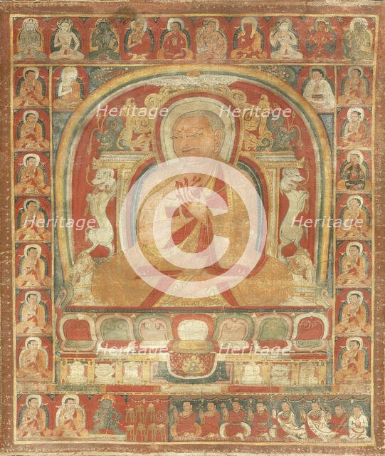 An Abbot and His Lineage, 14th century or earlier. Creator: Anon.