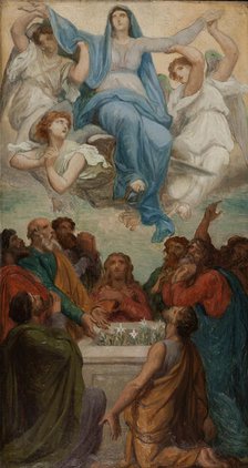 Esquisse pour l'église Saint-Sulpice : L'Assomption de la Vierge, 1869. Creator: Emile Jean Baptiste Philippe Bin.