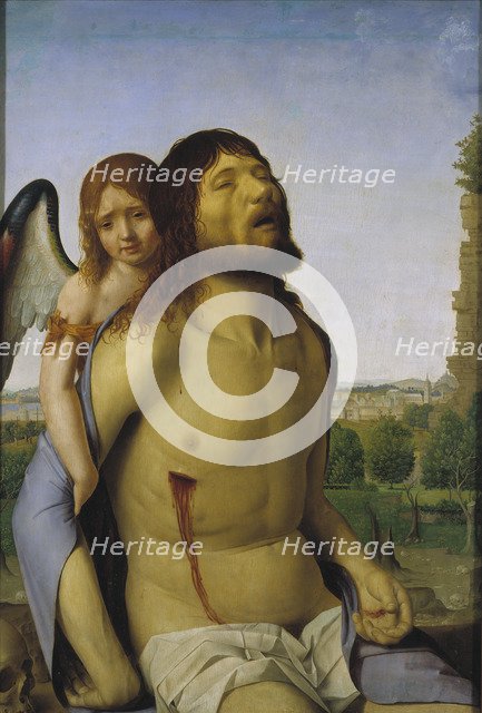 The Dead Christ Supported by an Angel. Artist: Antonello da Messina (ca 1430-1479)
