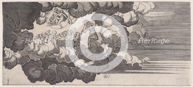 The News Brought to Olympus, dated 1516. Creator: Agostino Veneziano.