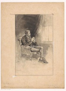 Musing man in an armchair, 1870-1937. Creator: Willem Wenckebach.